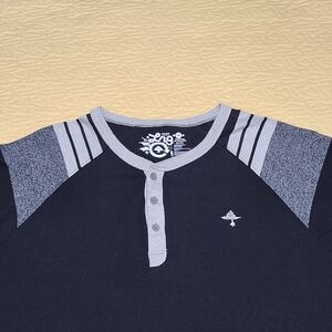 LRG CC Outdoor Henley casual striped long sleeve shirt size 2XL